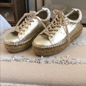 Steve Madden platform sneakers in gold